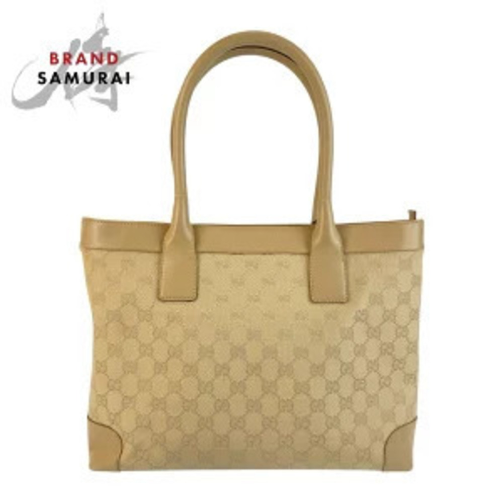 Gucci tote bag shoulder beige GG canvas leather